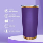 20 oz Tumbler Bulk Stainless Steel Tumblers with Lids and Straws Purple - Image 3