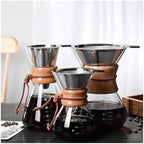Glass Coffee Pot Drip Brewing Integrated 400ml/600ml Hand Brewed Filter Cup Pour Over Coffee Maker For Home Office Use(400ml Round) - Image 6