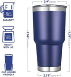 DOMICARE 30 oz Tumbler with Lid and Straw, Stainless Steel Tumblers Bulk, Insulated Vacuum Double Wall Travel Coffee Mug, Durable Powder Coated Tumbler Cups (Navy, 12) - Image 2