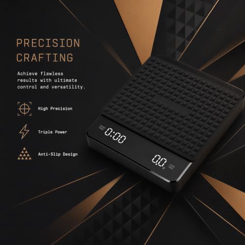 Coffee Scale with Timer, Digital Espresso Scale with Timer, 3kg/0.1g High Precision Rechargeable Balance with Non-Slip Mat for Pour Over, Drip Coffee, Baking, Kitchen Use - Image 6