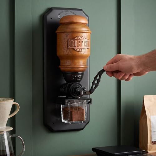 Wall Mounted Manual Coffee Grinder, Hand Crank Coffee Burr Mil, With 20g Bean Bin Capacity, Glass Powder Cup, For Home & Commercial Use - Image 6