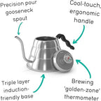 Coffee Gator Gooseneck Kettle 34oz Stainless Steel for Pour Over and Coffee Scale 0.1 Precision with Timer - Image 3