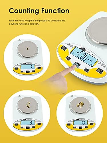CGOLDENWALL Lab Scale 3000gX0.01g Analytical Electronic Balance Digital Laboratory Scale Precision Jewelry Scales Kitchen Weighing Scales 0.01g Calibrated 110V (3000g, 0.01g) - Image 5