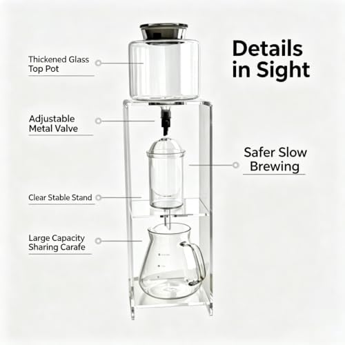Coffee Carafe with Lid, Clear Cold Brew Coffee for 2 to 6 Cups，580ml - Image 3
