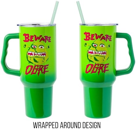 Silver Buffalo Shrek Beware Ogre, Stainless Steel Tumbler, 40oz - Image 5
