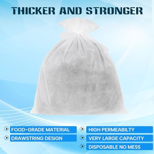 50 Piese Cold Brew Coffee Filters with Drawstring, 20" X 20" Commercial Cold Brew Bags for Commercial Model Cold Brew Coffee Makers and 5 Gallon Systems, Brew Up To 5 LBS Coffee - Image 5