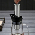 FixtureDisplays® 51oz/1.5L Cold Hot Full Immersion Brew Iced Coffee Maker Pitcher and Ice Tea Brewer with Spout & Silicone Seals, Glass Pitcher with 304 Stainless Steel Fine-Mesh Filter 22112-NPF - Image 6