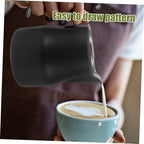 HOMSFOU 5pcs Stainless Steel Frother Pitcher Capacity Latte Art Tool Espresso Steamer for Coffee Creamer Cup Embossed Design for Precise Pouring - Image 6