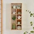 Floating Tea Cup Shelf Organizer, Multi-Cube Mug Display Stand, Farmhouse Wood Coffee Cup Holder, Wall Hanging Storage Rack for Coffee Bar(Natural,B) by Unknown