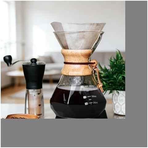 Hand Brewed Coffee Filter Cup Pour Over Maker For Home,Glass Coffee Pot Drip Brewing Cafetera 400M/600ML(600ml 2PCS) - Image 6
