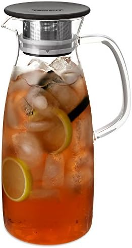 FORLIFE Mist Glass Ice Tea Jug, 50-Ounce, Black by Unknown