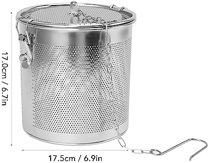 Tea Strainers for Loose Tea, Stainless Steel Tea Strainer Fine Mesh Seasonings Seperation Basket Filter with Chain Hook for Home Restaurant (4.3l) - Image 2