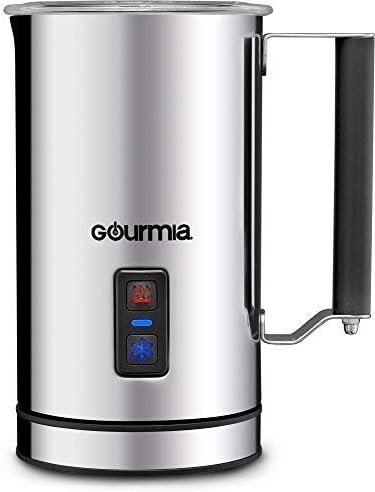 Gourmia GMF215 Cordless Electric Milk Frother & Heater, 3 Function, Detachable Base For Easy Serving, Stainless Steel, Non-Stick Interior For Easy Cleaning by Gourmia