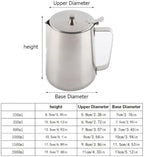 Milk Creamer Frothing Pitcher Stainless Steel Coffee Cup Mug Jug With Lid For Latte(350ml) - Image 5