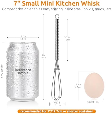 U-Taste 18/8 Stainless Steel 18/8 Stainless Steel 3.35in 30 Mesh Kitchen Food Sieve (Aqua Sky) and 18/8 Stainless Steel 7" Mini Whisk for Cooking - Image 6