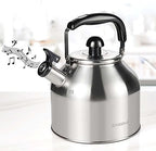 304 Stainless Steel Tea pot Kettles, 4.2 Quart Large Whistling Tea Kettle by Koocovel
