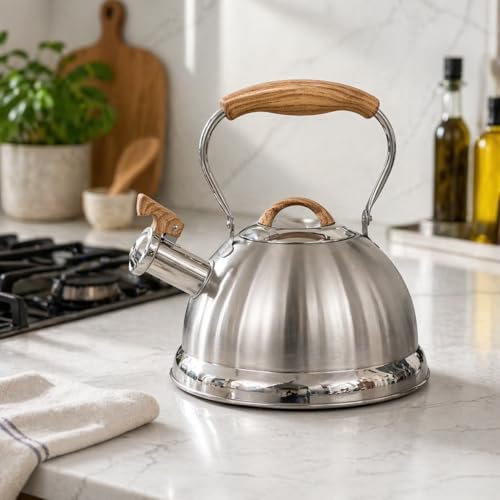 QNA Whistling Tea Kettle, 2.8L Stainless Steel Stovetop Wate Kettle - Image 5