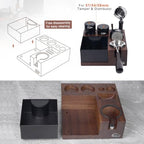 IKAPE V5 Espresso Knock Box, Espresso Coffee Organizer Box Fit for Storage 51, 54, 58MM Espresso Tamper, Distributor, Portafilter & Puck Screen Accessories, Natural Walnut Station Base(9 IN One) - Image 4
