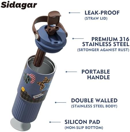26 oz Insulated Stainless Steel Tumbler with Straw & Handle Cowboy - Image 4