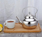 68oz Stainless Steel Teapot with Removable Filter, Portable Coffee Pot for Loose Leaf Tea Bags, Metal Gooseneck Kettle, 2 Liter Hot Water Kettle Boiling Pot, Silver - Image 3