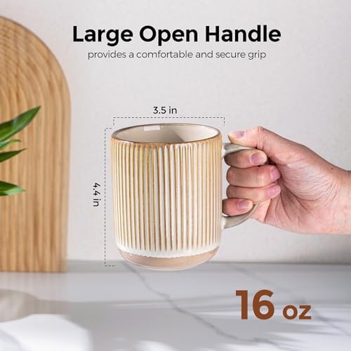 GBhome Coffee Mugs Set of 4, 16 oz Coffee Cups with Large Handle - Image 2