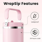 Fjbottle WrapSip 40 oz Insulated Tumbler with Flip Straw and Handle - Image 2