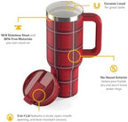 RTIC 40oz Road Trip Tumbler, Insulated, Ceramic Lined, Red Plaid - Image 2