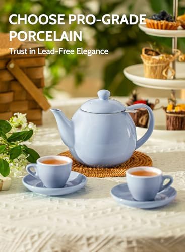 Sweese Teapot, Porcelain Tea Pot with Stainless Steel Infuser, Blooming & Loose Leaf Teapot - 27ounce, Lilac - Image 2