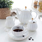 Sweejar 28FLOZ Royal Teapot with Infuser,Porcelain Tea Pot(White) - Image 4