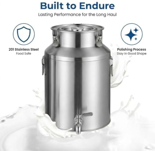 Stainless Steel Milk Can with Spigot, 28L/7.40Gal Beverage Drink Dispenser - Image 3