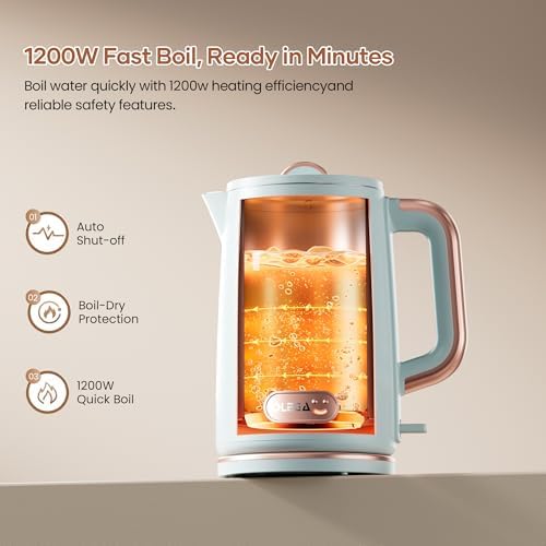OLEGA Electric Kettle: 1200W Fast Boil Tea Kettles with Tea Infuser 1.5L - Image 4