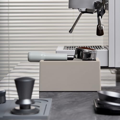 15 Pucks Espresso Knock Box, Silicone Bar, Anti-Slip Base, Beige - Image 5