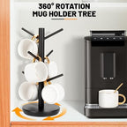 MyLifeUNIT Mug Holder Tree, 360° Rotated Coffee Cup Holder with 6 Hooks, 2 Pack Coffee Mug Holder for Counter (Black) Bundle - Image 5