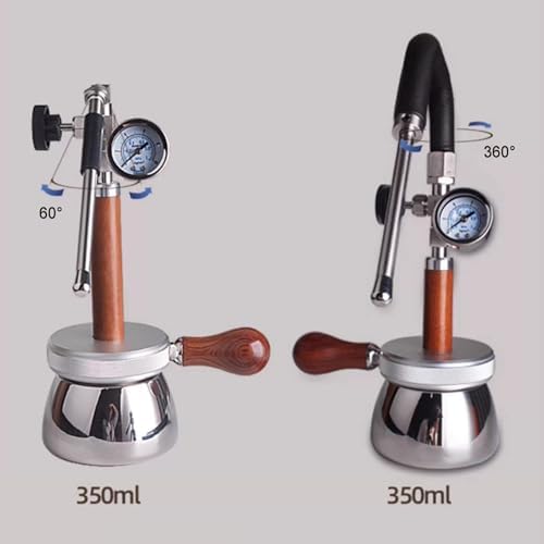 Milk Frother and Steamer for Camping, Outdoor Steam Boiling Water Frothing Machine, with 350 Ml Kettle, 3-hole Steam Nozzle, Pressure Gauge, Adjustable Angle, for Make Milk Foam - Image 2