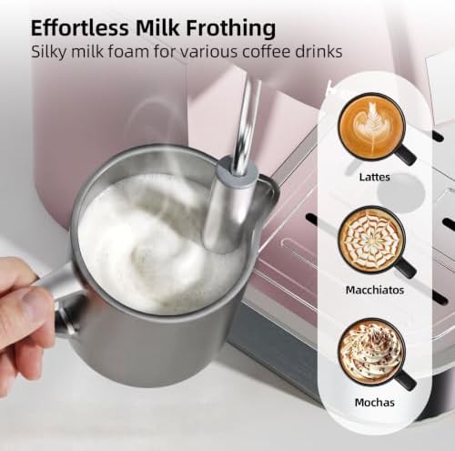 3.5Bar Espreeso Machine 4-Cup Compact Coffee Maker 800W Pink - Image 2