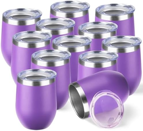 StarSpeed 12oz/12 Pack Insulated Wine Tumbler with Lid,Purple by StarSpeed