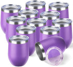 StarSpeed 12oz/12 Pack Insulated Wine Tumbler with Lid,Purple by StarSpeed