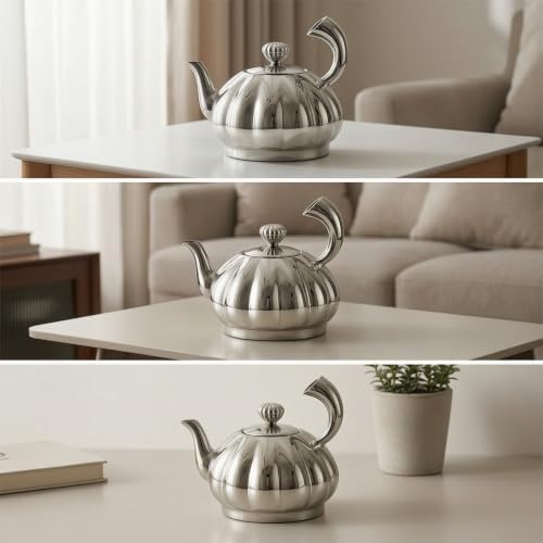 Stainless Steel Teapot Compact Teapot with Lid Decorative Tea Kettle for Countertop - Image 7
