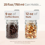 ComSaf 25 oz Glass Jars with Airtight Lids 6 Pack Pantry Coffee Canisters - Image 5