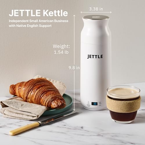 Jettle Portable Electric Kettle, 450ml Travel Water Boiler with LED, White - Image 5
