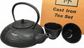 Ebros Gift Traditional Tetsubin Feng Shui Black Tombo Dragonfly Engraved Heavy Cast Iron Tea Pot And Cups Set Serves 2 Home Decor Zen Asian Fusion And Housewarming Accent Decorative Teapots by EbrosGift