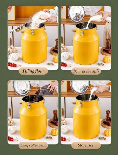 Stainless Steel Rice Storage Bucket Kitchen Food Organization Flour Grain Coffee Bean Cereal Airtight Canister(10L,Light Blue) - Image 4