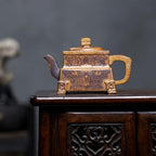 Tea Kettle Chinese Retro Square Han Ding Teapot Exquisite Retro Handmade Square Teapot Ceramic Tea Infuser - Image 7