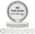 Custom Ceramic Coasters Set of 4/6 – 52 Colors with Photo/Text/Logo by FavorPlus