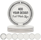 Custom Ceramic Coasters Set of 4/6 – 52 Colors with Photo/Text/Logo by FavorPlus