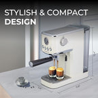 Epsilon Coffee Machine with Milk Frother, Compact 20-Bar Espresso Maker, Hot and Iced Coffee Maker with Removable Water Tank, Cold Brew Feature, and Steam Wand, 1.2L Capacity - Stainless Steel - Image 2