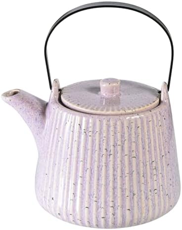 Yundu Ceramic Teapots for Tea, 1000ml/33.8oz Tea Pot with Infusers for Loose Tea, Striped Tea Pot with Removable Tea Infuser - Reactive Pueple by YunduHome