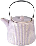 Yundu Ceramic Teapots for Tea, 1000ml/33.8oz Tea Pot with Infusers for Loose Tea, Striped Tea Pot with Removable Tea Infuser - Reactive Pueple by YunduHome