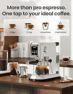 Topzee Espresso Machine 20 Bar, Compact Coffee Maker with Milk Frother & Cold Brew Function, 52oz Removable Water Tank, Stainless Steel Cappuccino, Latte Maker, Silver - Image 3