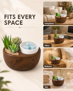 Ceramic Succulent Electric Wax Melt Warmer, 7-Color Flameless LED Light - Image 4
